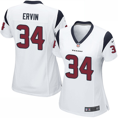 Women's Elite Tyler Ervin Nike Jersey White Road - #34 NFL Houston Texans